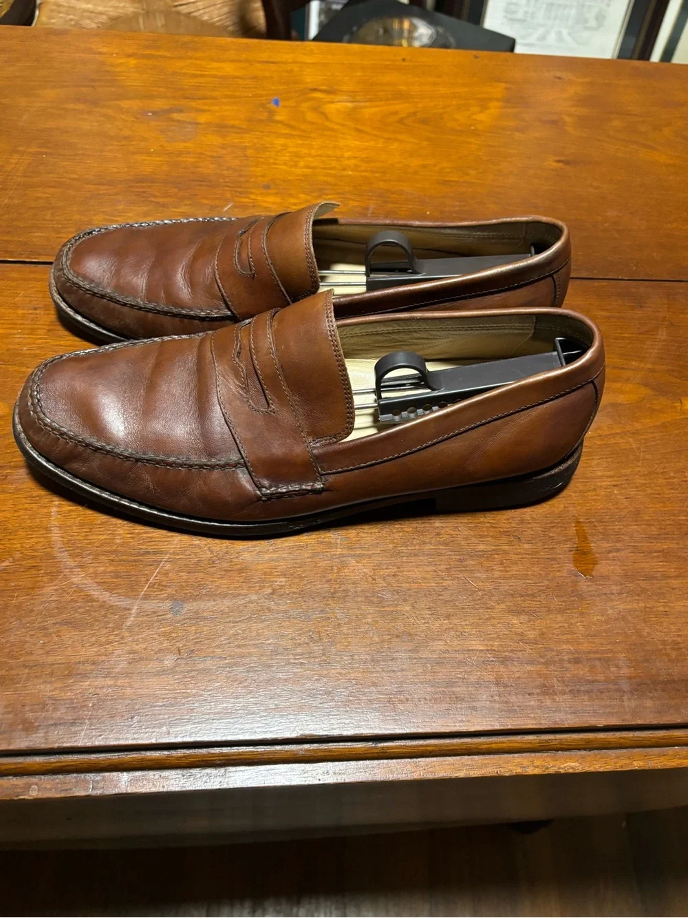 Johnston & Murphy Men’s Tan Leather Penny Loafers Size 10M Style 20-7796